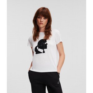 Tričko karl lagerfeld boucle profile t-shirt bílá l