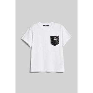 Tričko karl lagerfeld logo pocket t-shirt bílá xs