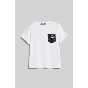 Tričko karl lagerfeld logo pocket t-shirt bílá xl