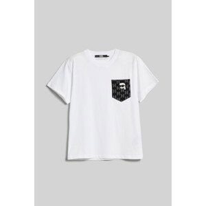 Tričko karl lagerfeld logo pocket t-shirt bílá xxl