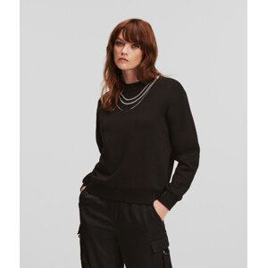 Mikina karl lagerfeld karl necklace sweatshirt černá s