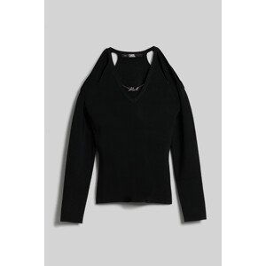 Svetr karl lagerfeld cut out knit sweater černá l