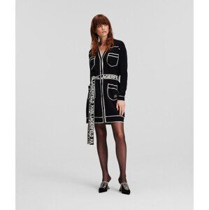 Kardigan karl lagerfeld branded belted cardigan černá m