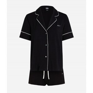 Pyžamo karl lagerfeld logo jersey pj set černá m