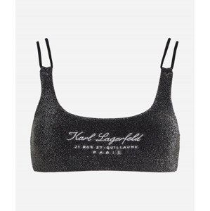 Plavky karl lagerfeld hotel karl lurex bikini top černá s