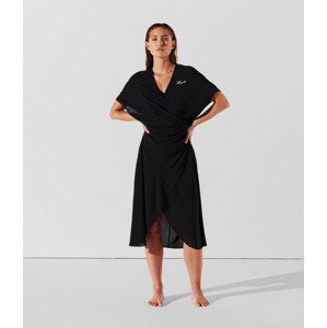 Plážové oblečení karl lagerfeld karl dna wrap beach dress černá s