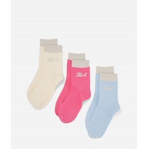 Ponožky 3-pack karl lagerfeld k/signature mid lngth socks 3p modrá none