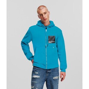Mikina karl lagerfeld jeans klj regular zip-up hoody modrá s