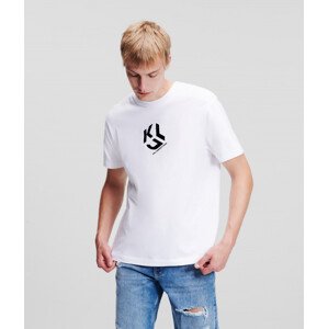 Tričko karl lagerfeld jeans klj regular monogram sslv tee bílá m