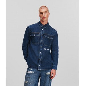 Košile karl lagerfeld jeans klj regular utlty shirt jacket modrá m