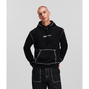 Mikina karl lagerfeld jeans klj regular contrast hoodie černá s