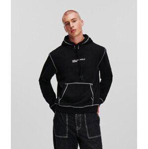 Mikina karl lagerfeld jeans klj regular contrast hoodie černá m