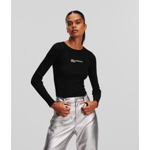 Svetr karl lagerfeld jeans klj lslv cut-out body černá s