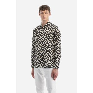 Košile la martina man shirt l/s printed cotton l černá l