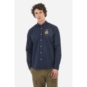 Košile la martina man shirt ls poplin navy