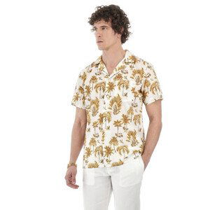 Košile la martina man shirt s/s printed poplin žlutá l