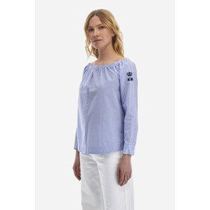 Halenka la martina woman blouse l/s striped popli modrá 2