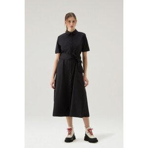 Šaty woolrich belted poplin shirt dress černá xs
