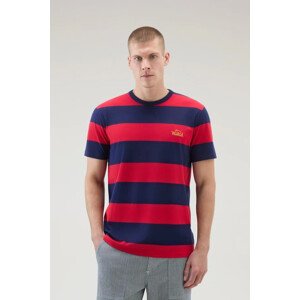 Tričko woolrich striped t-shirt červená xxl