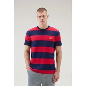 Tričko woolrich striped t-shirt červená xl