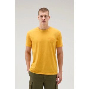 Tričko woolrich garment dyed logo t-shirt žlutá l