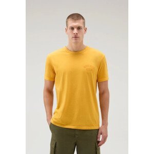 Tričko woolrich garment dyed logo t-shirt žlutá m