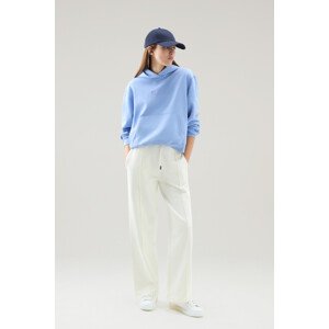 Tepláky woolrich cotton fleece wide leg pant bílá xs