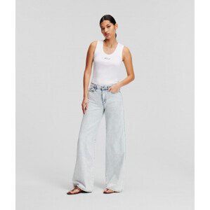 Džíny karl lagerfeld fashion wide leg denim pants modrá 25