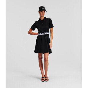 Šaty karl lagerfeld logo tape shirt dress černá s