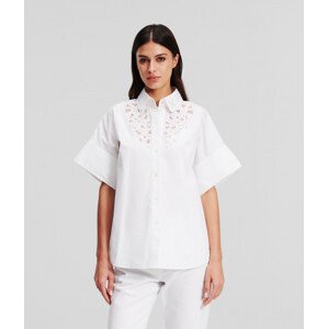 Košile karl lagerfeld ss embroidered shirt černá 38