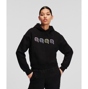 Mikina karl lagerfeld ikonik 2.0 outline hoodie černá s