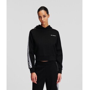 Mikina karl lagerfeld logo tape hoodie černá xs