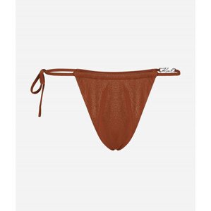 Plavky karl lagerfeld karl dna glam string bottoms hnědá xs