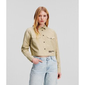 Košile karl lagerfeld jeans klj cropped logo shirt hnědá l