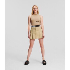 Sukně karl lagerfeld jeans klj logo pleated skirt hnědá s