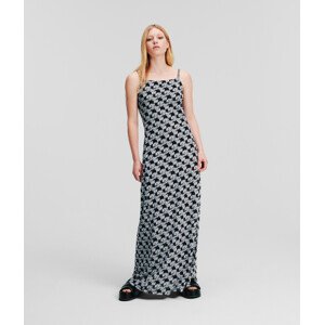 Šaty karl lagerfeld jeans klj slip maxi aop mesh dress černá m