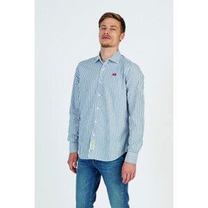 Košile la martina man shirt l/s striped poplin modrá m