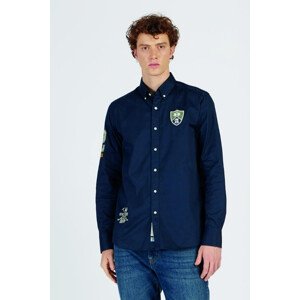 Košile la martina man shirt l/s cotton twill modrá s