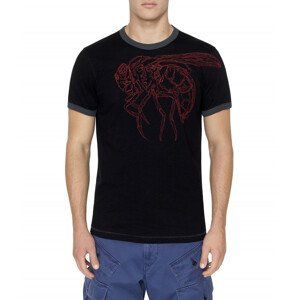 Tričko diesel t-diering-e1 t-shirt černá s