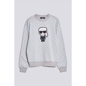 Mikina karl lagerfeld unisex ikonik monogram sweat šedá s