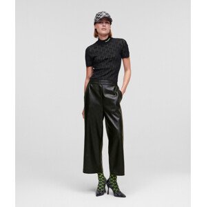 Kalhoty karl lagerfeld perforated faux ltr culottes černá 38