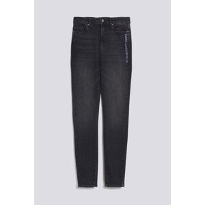 Džíny karl lagerfeld black skinny denim logo pants šedá 24