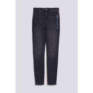 Džíny karl lagerfeld black skinny denim logo pants šedá 30