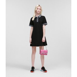 Šaty karl lagerfeld boucle polo dress černá s