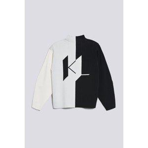 Svetr karl lagerfeld logo puff slv sweater bílá s