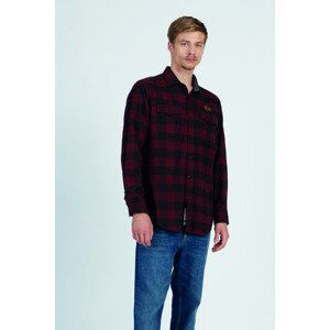 Košile la martina man shirt l/s checked twill červená xl