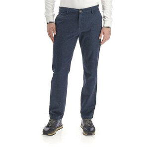 Kalhoty la martina man trousers herringbone cotto modrá 34