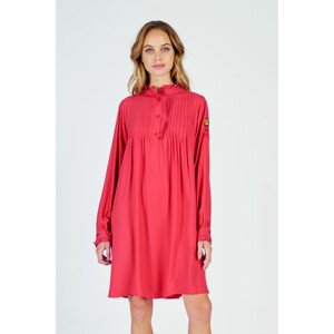 Šaty la martina woman dress l/s viscose satin červená 5