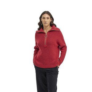 Svetr la martina woman tricot half zip alpaca b červená 1