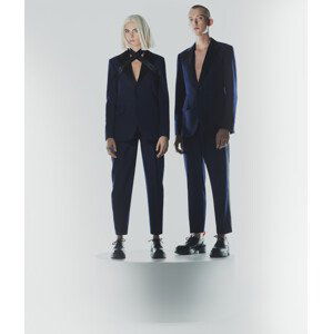 Kalhoty karl lagerfeld klxcd tuxedo pants modrá 48